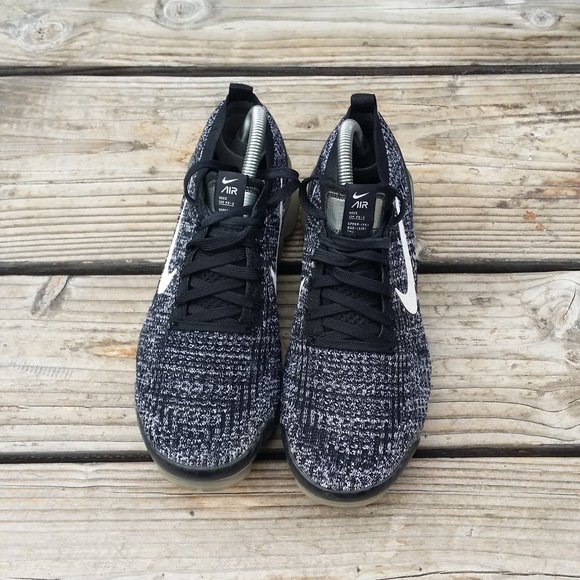 Women Size 9.5 / Size 8 Men Nike Air VaporMax Flyknit 3 Oreo Running Sneakers - Picture 5 of 8